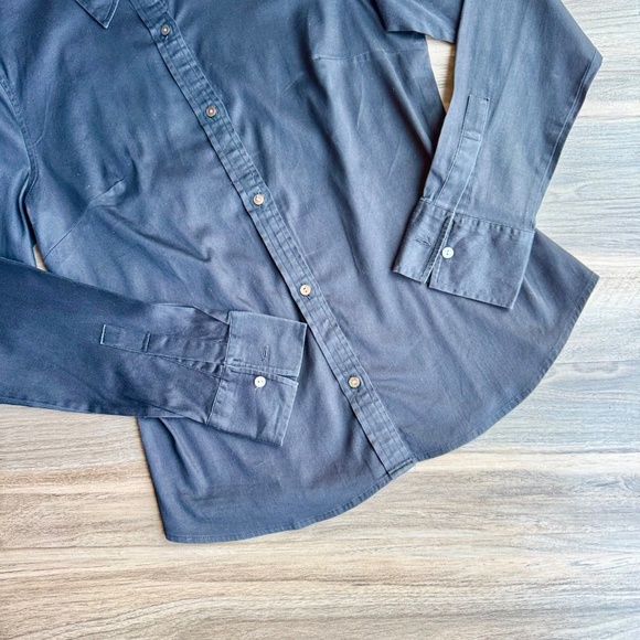 Banana Republic Black Stretch Long Sleeve Tailored Fit Button-Up Shirt – Size M - Picture 4 of 10